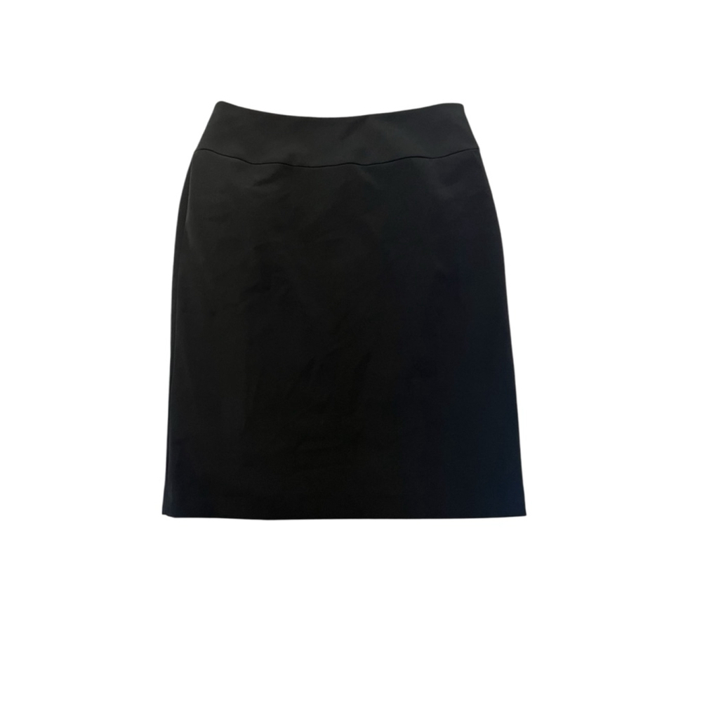 ANTONIO MELANI Pencil Skirt Women’s Black 2 Sateen Finish Back Slits Mid Rise